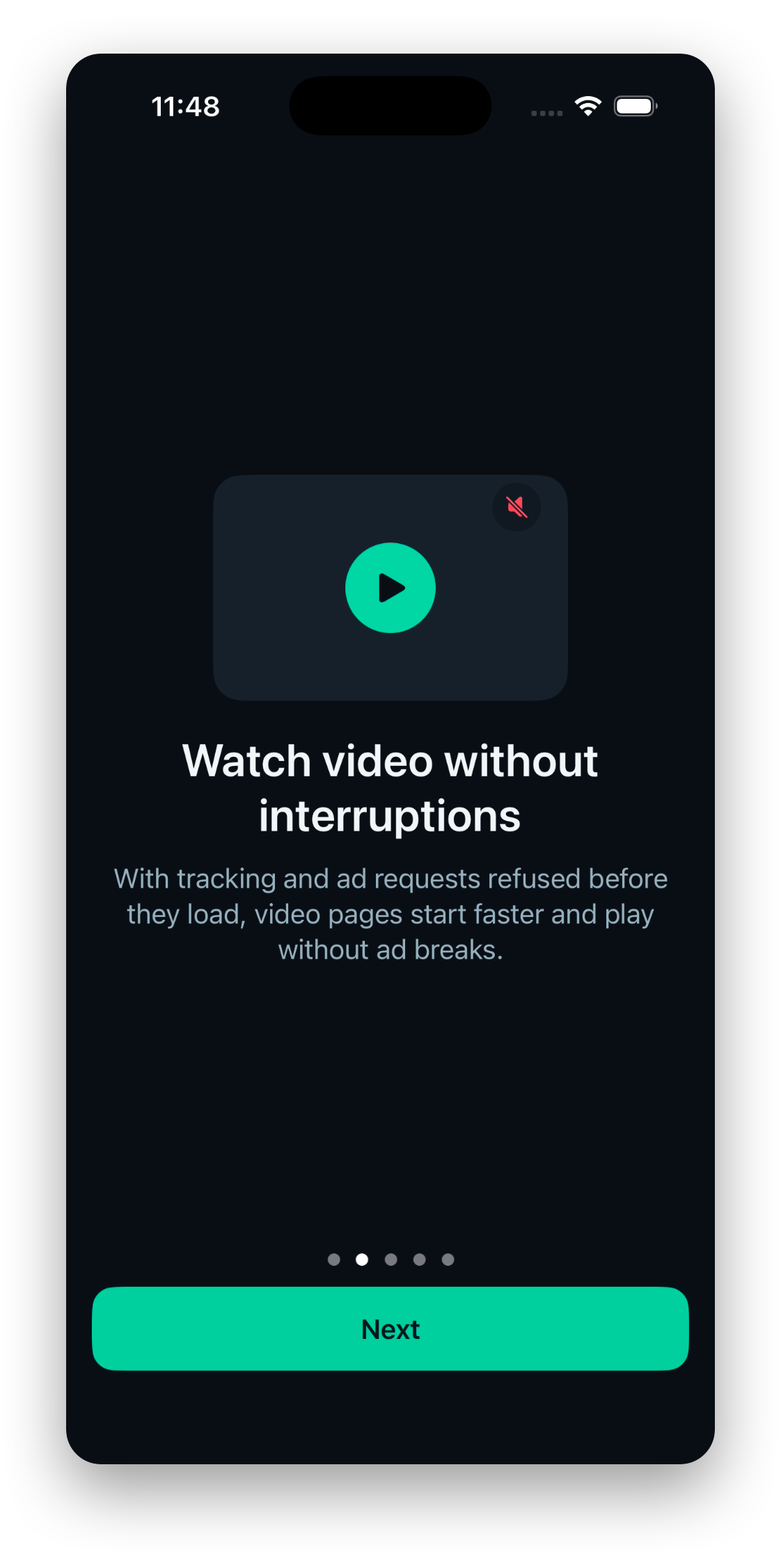 Nivaro screen about watching video without interruptions
